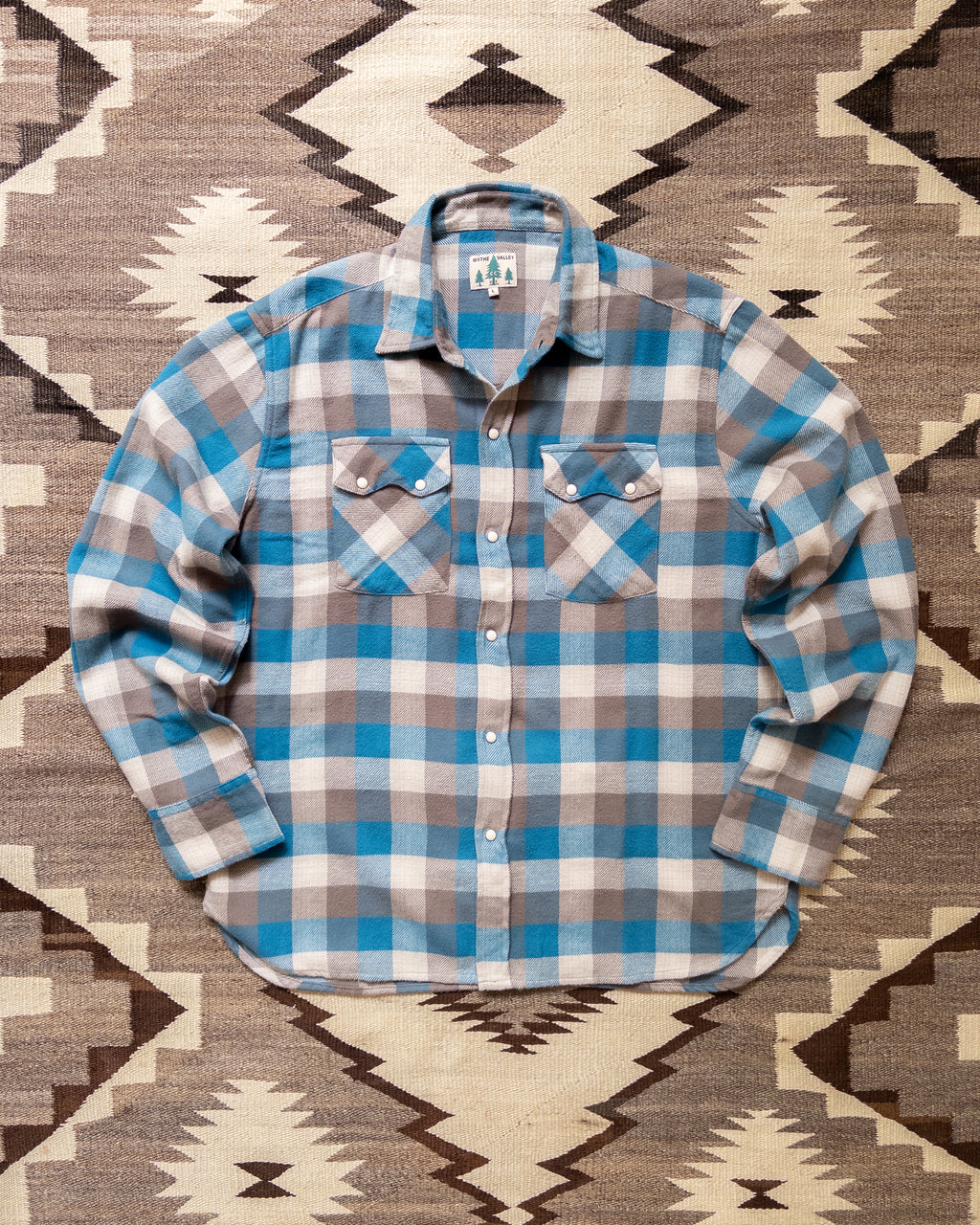 Washed Flannel Pearlsnap Shirt - Glacier Plaid