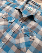 Washed Flannel Pearlsnap Shirt - Glacier Plaid
