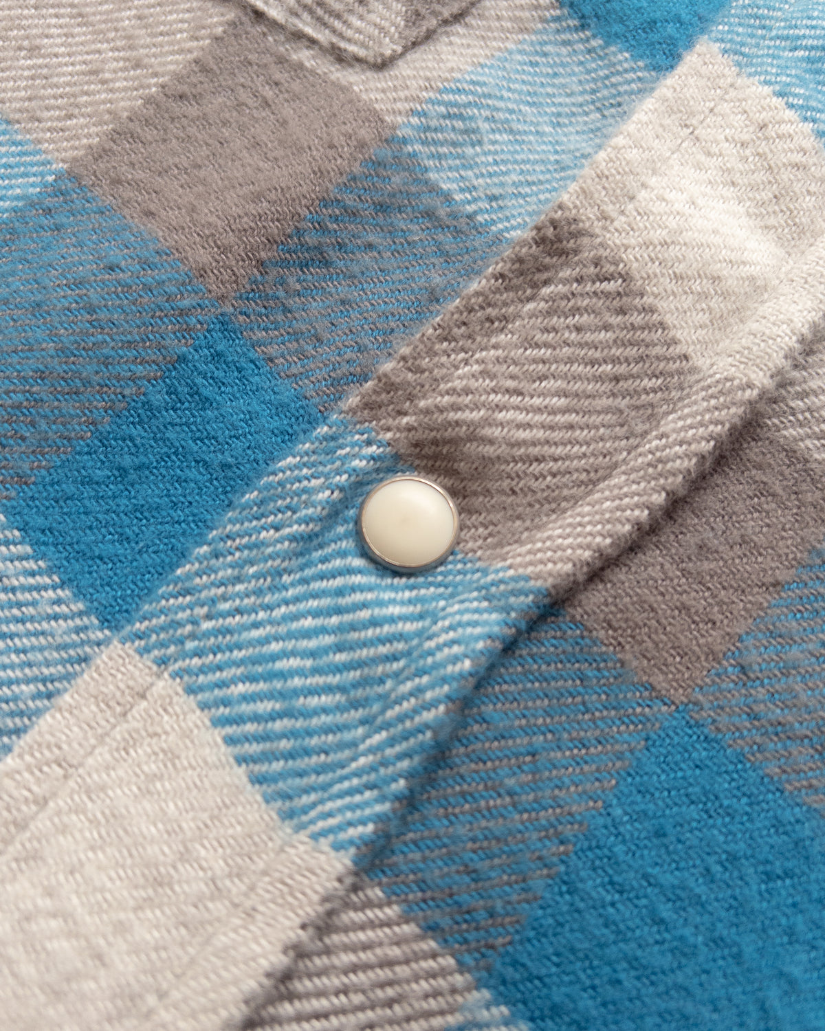 Washed Flannel Pearlsnap Shirt - Glacier Plaid