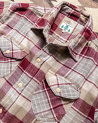 Washed Flannel Workshirt - Merlot Plaid