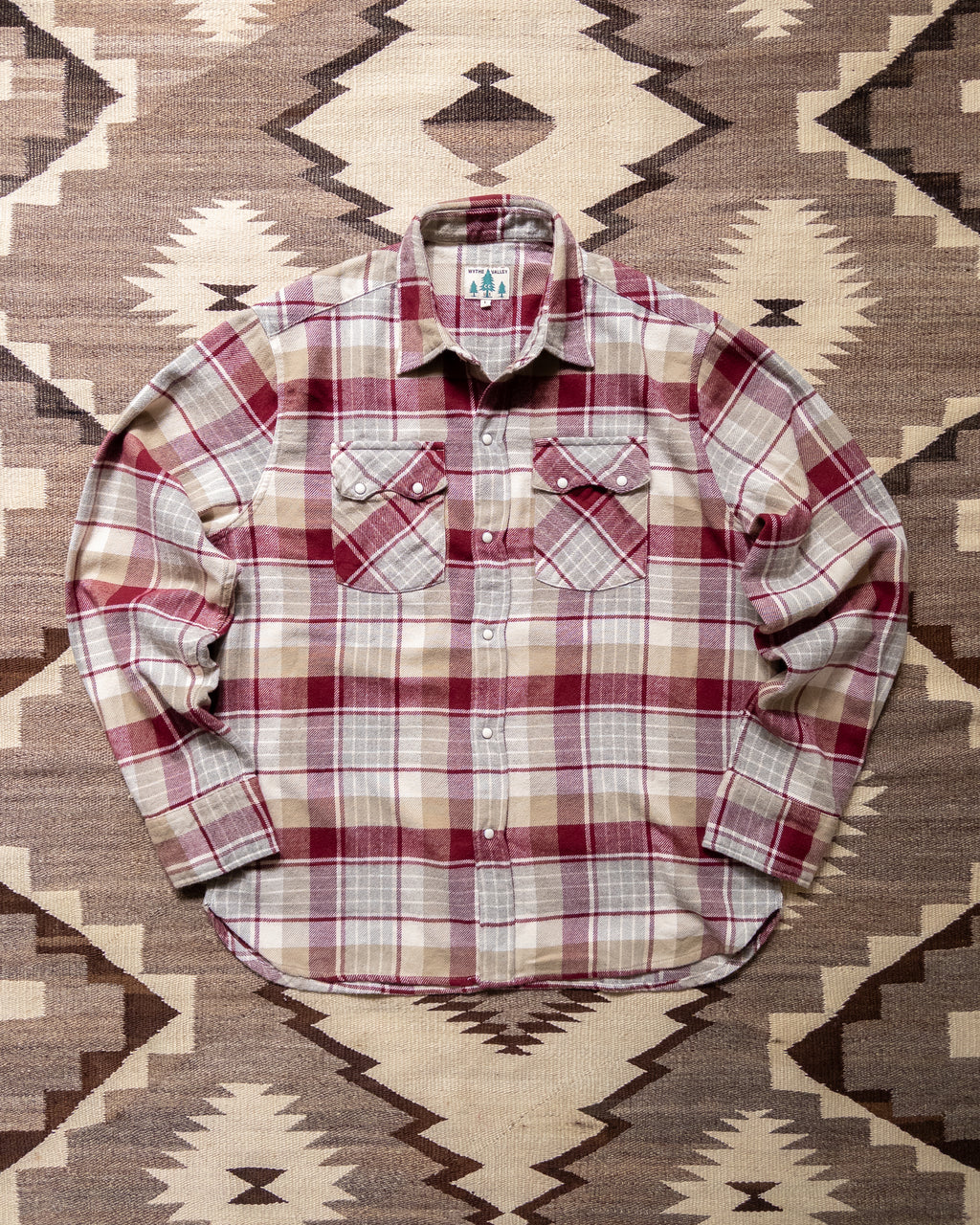 Washed Flannel Pearlsnap Shirt - Merlot Plaid