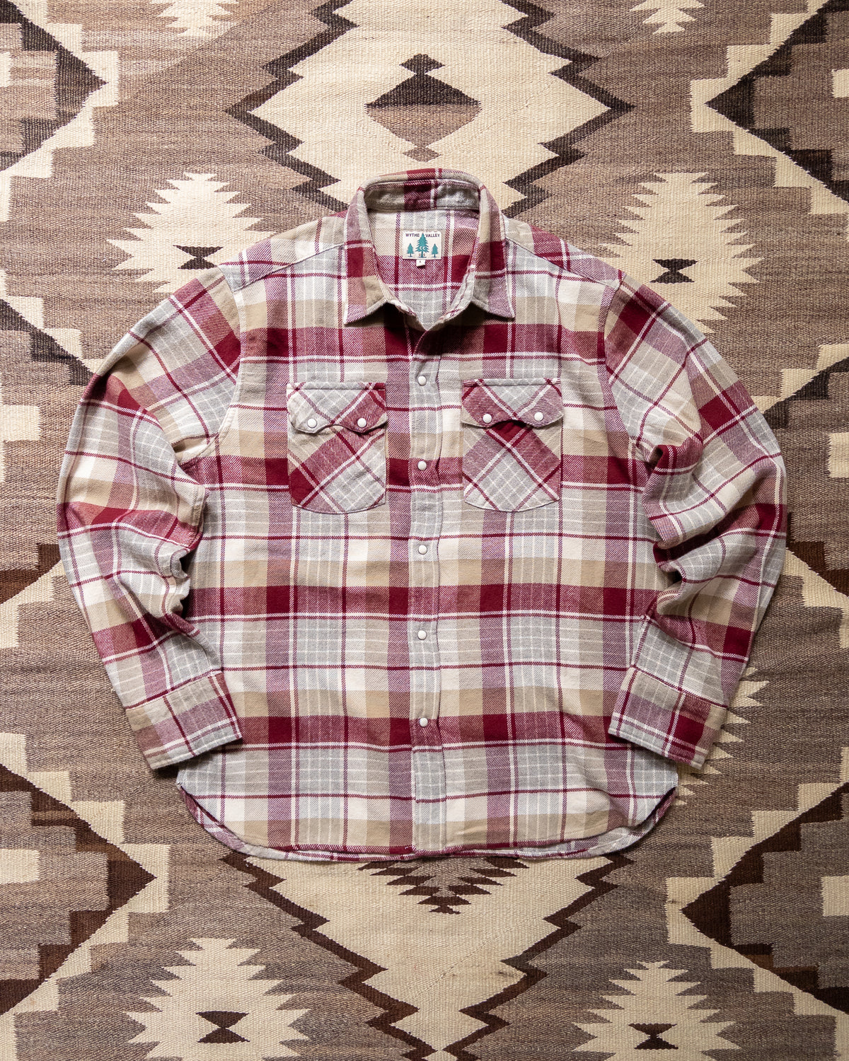Washed Flannel Pearlsnap Shirt - Merlot Plaid