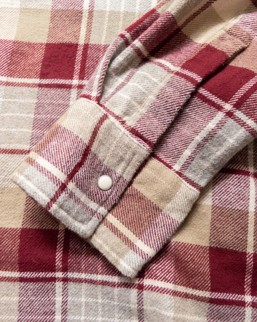 Washed Flannel Pearlsnap Shirt - Merlot Plaid