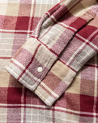 Washed Flannel Pearlsnap Shirt - Merlot Plaid