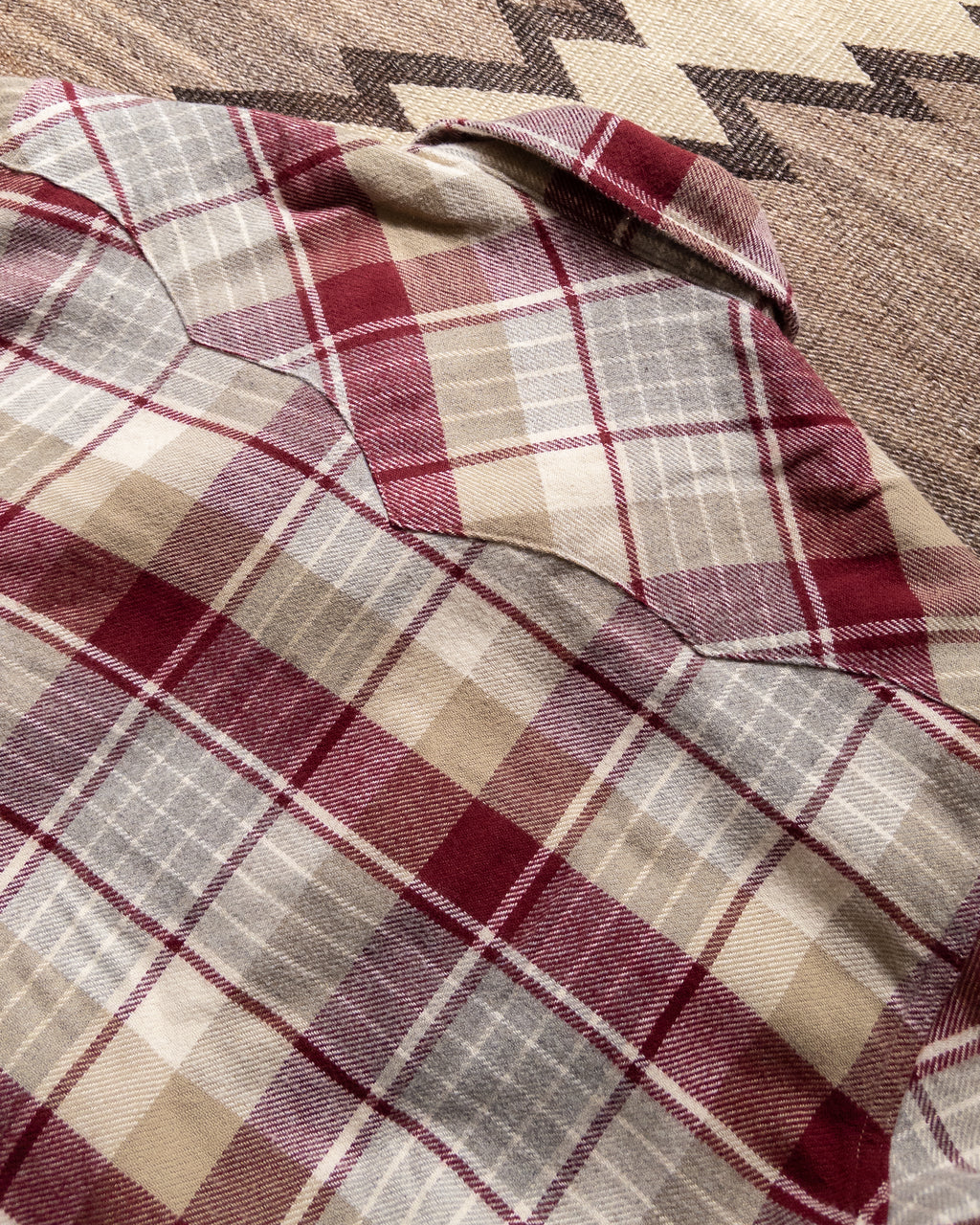 Washed Flannel Pearlsnap Shirt - Merlot Plaid