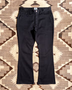 Flared Bedford Cord Five Pocket Pants - Black