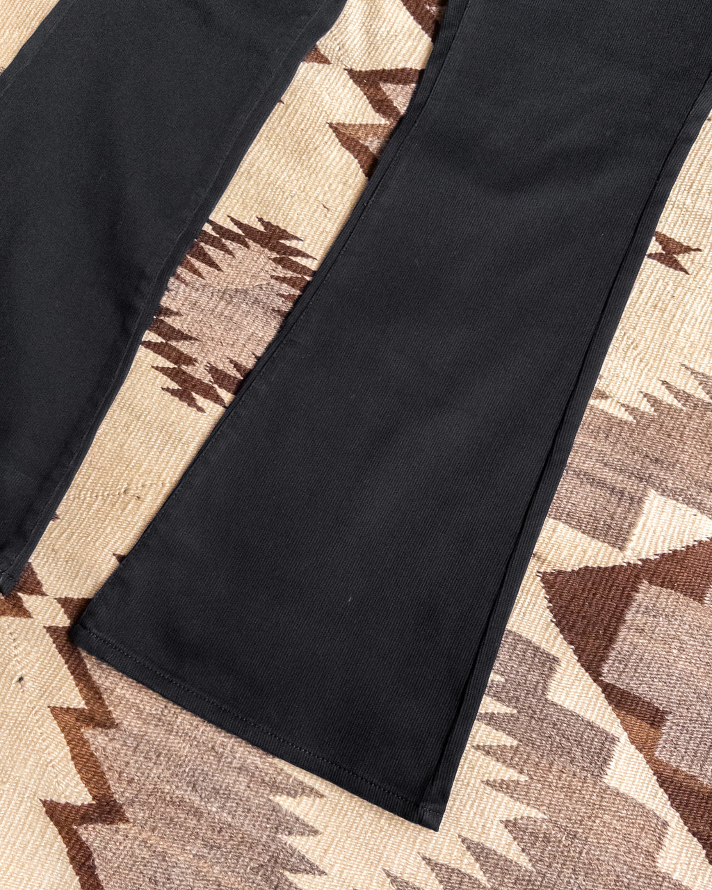 Flared Bedford Cord Five Pocket Pants - Black