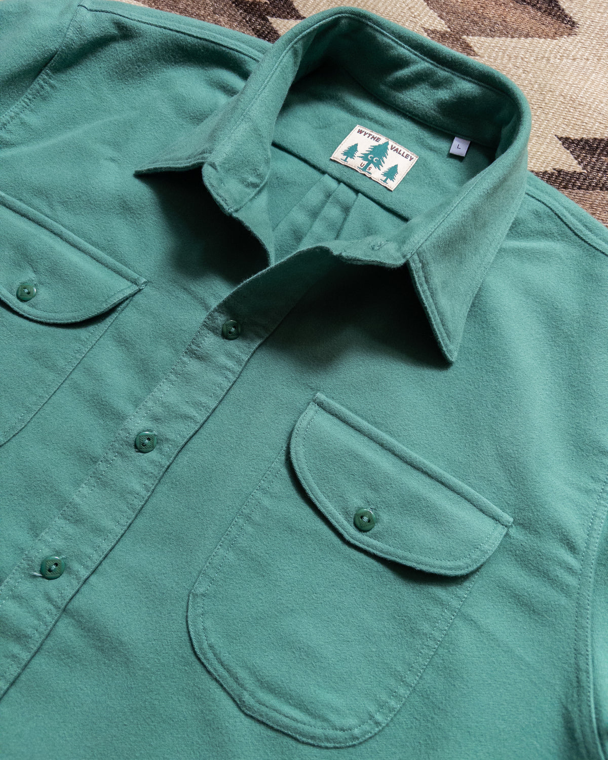 Moleskin Officer's Shirt - Century Green