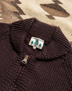 Zip Shawl Cardigan - Brown