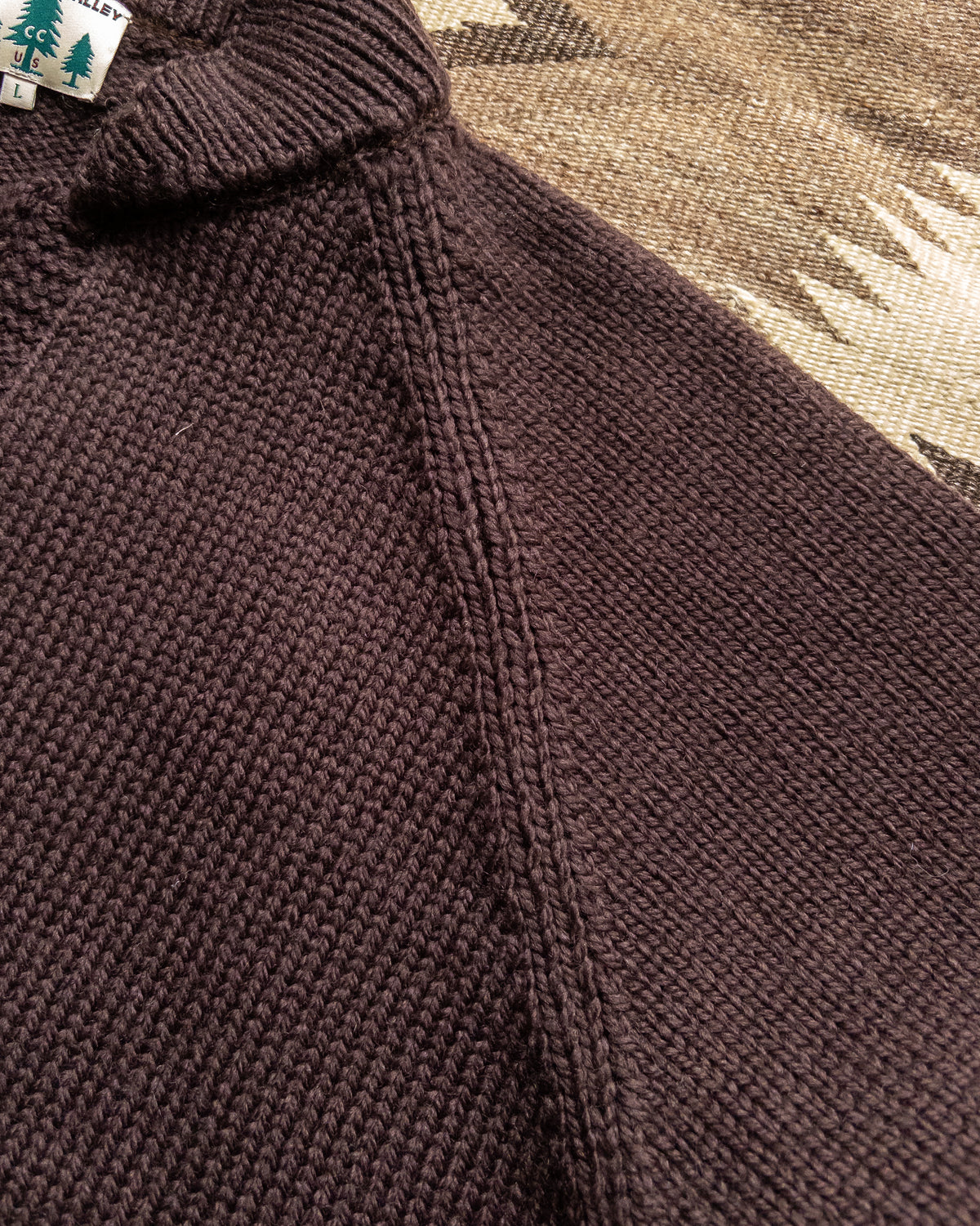 Zip Shawl Cardigan - Brown