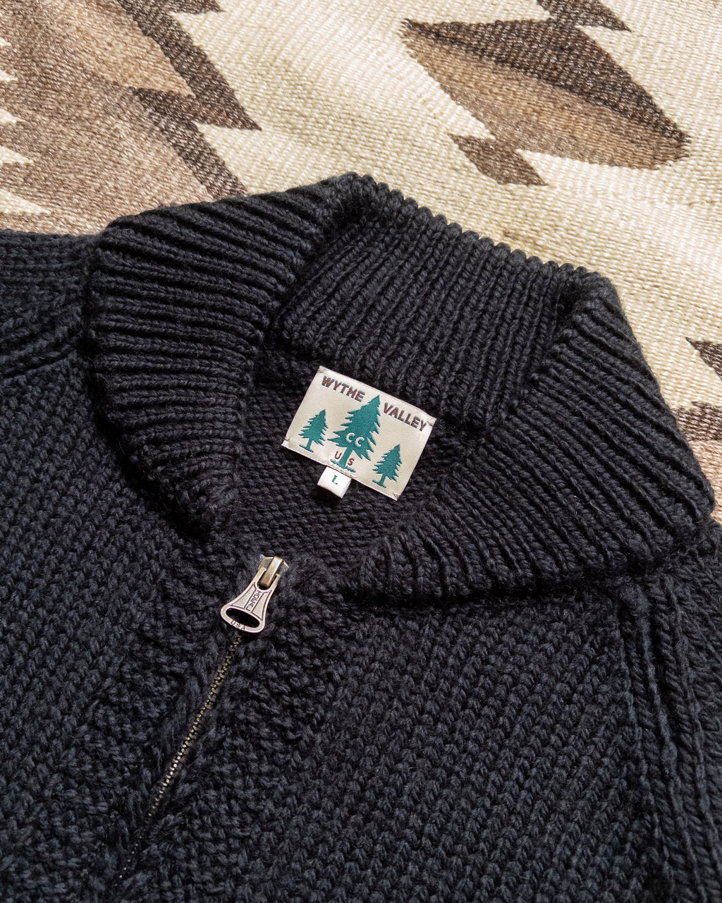 Zip Shawl Cardigan - Black