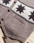 Highland Wool Valero Sweater Vest - Taupe/Cream