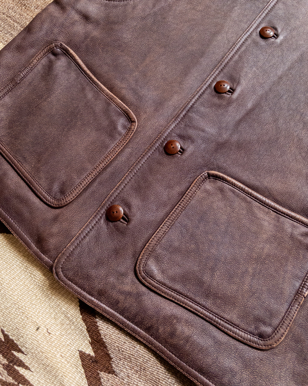 Leather Vest - Brown