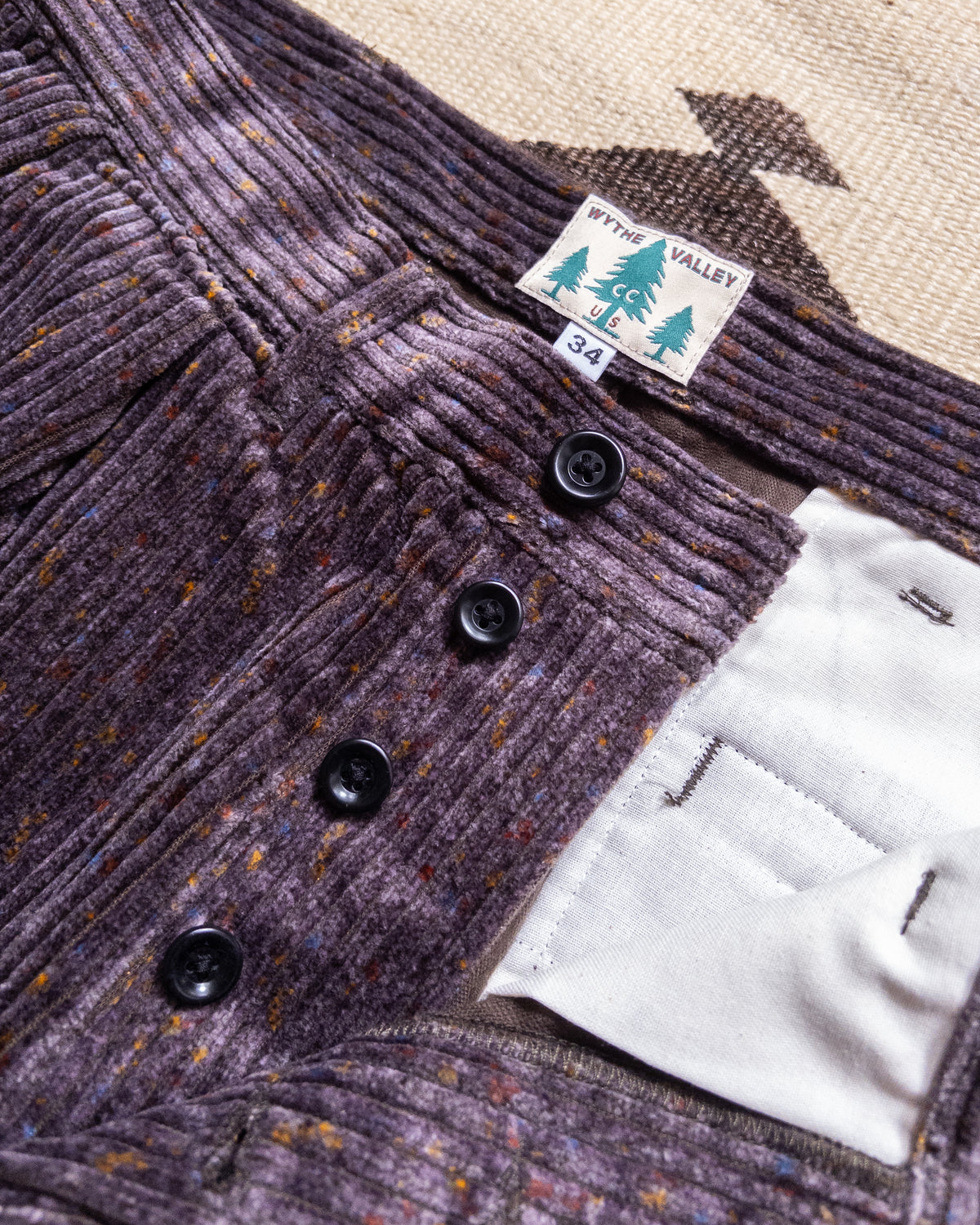 Donegal Corduroy Pleated Chino - Amethyst