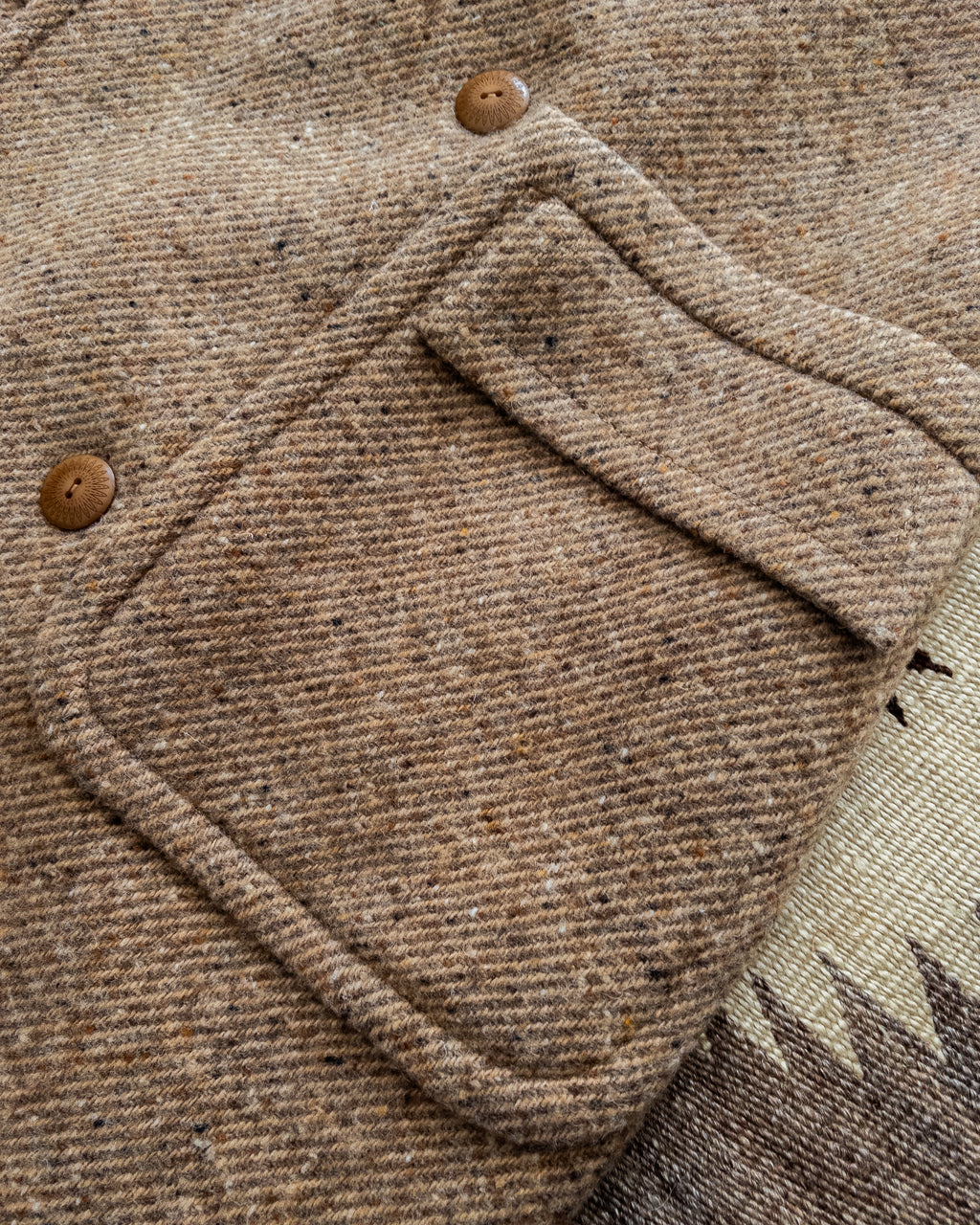 Polo Coat - Tan/Cream Alpaca Twill Tweed