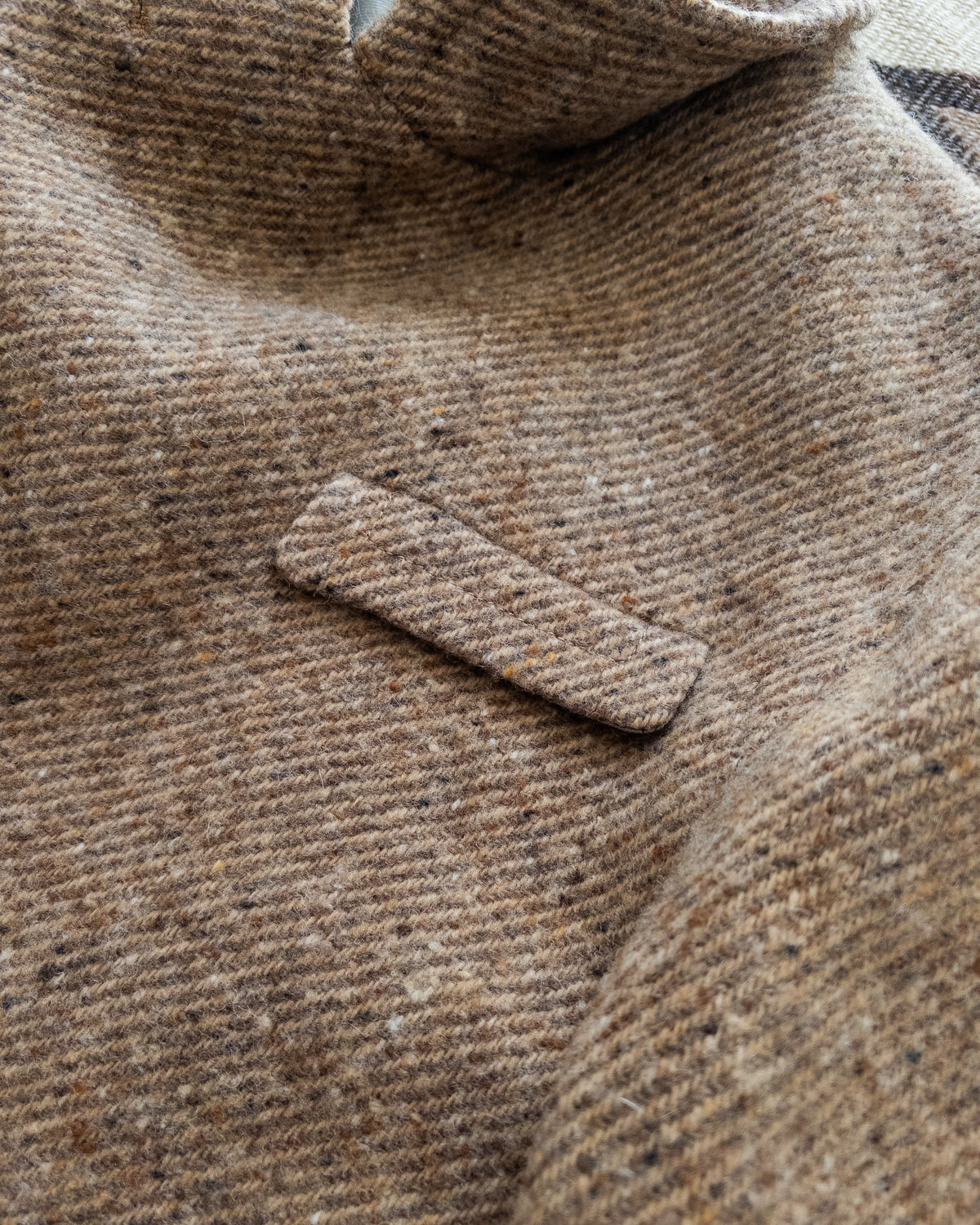 Polo Coat - Tan/Cream Alpaca Twill Tweed