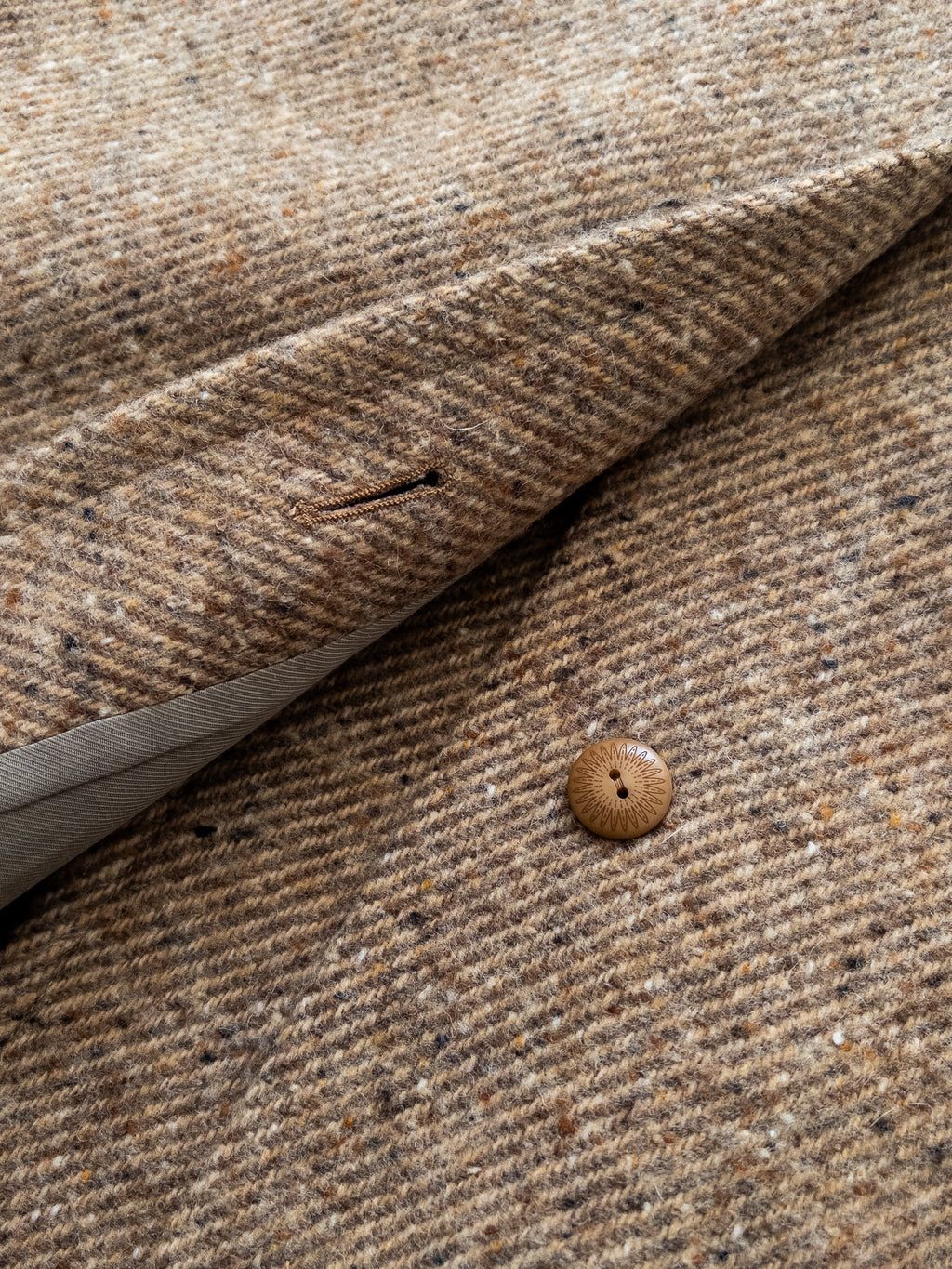 Polo Coat - Tan/Cream Alpaca Twill Tweed