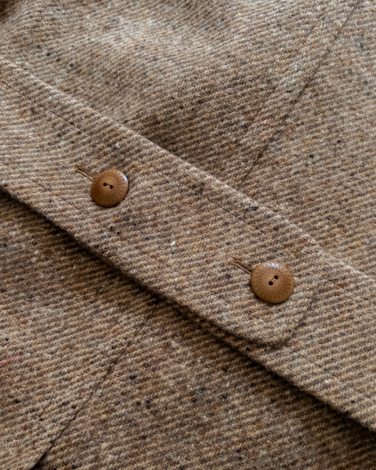 Polo Coat - Tan/Cream Alpaca Twill Tweed