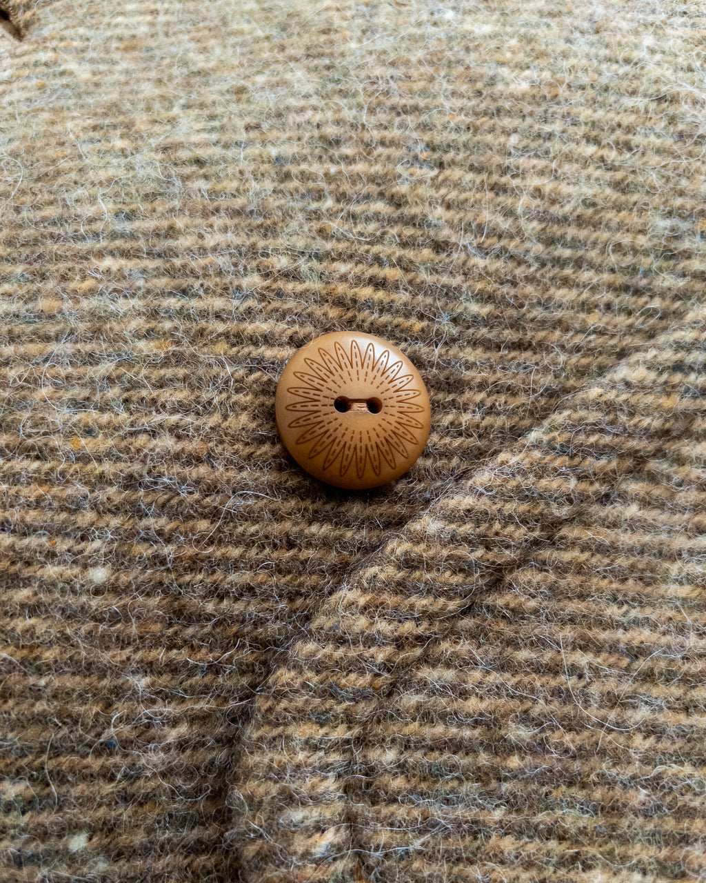 Polo Coat - Olive/Cream Alpaca Twill Tweed