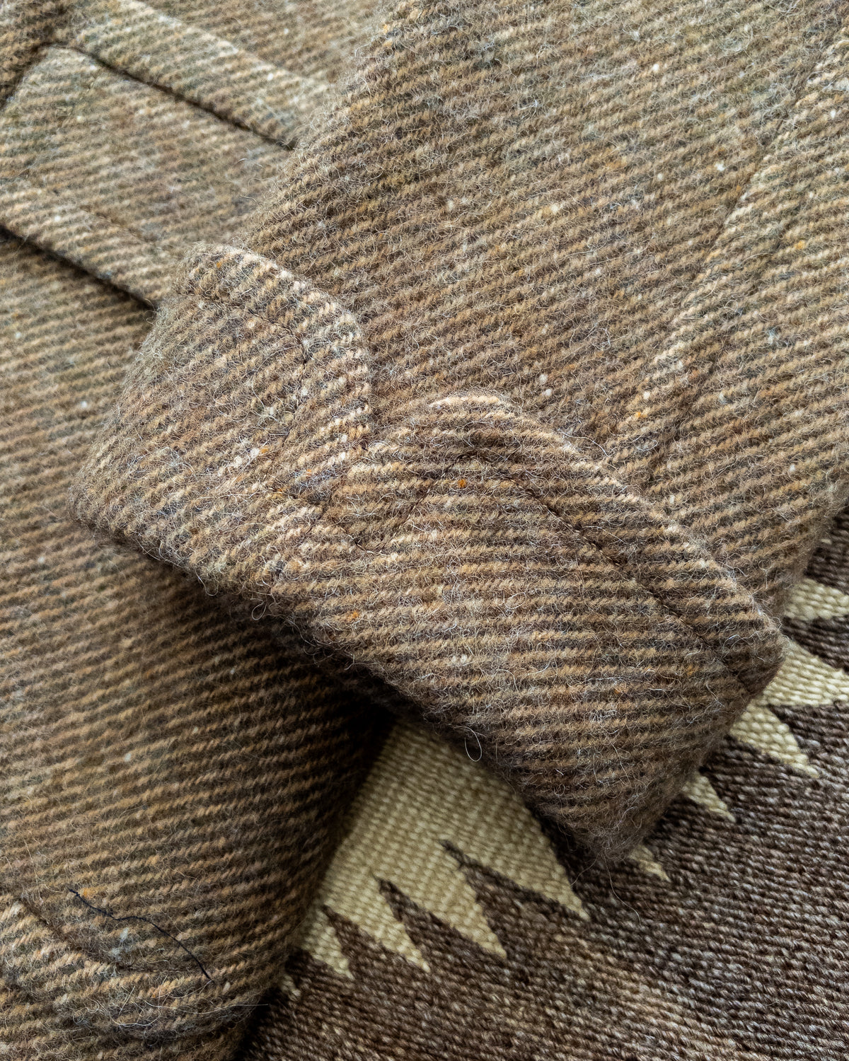 Polo Coat - Olive/Cream Alpaca Twill Tweed