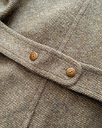 Polo Coat - Olive/Cream Alpaca Twill Tweed