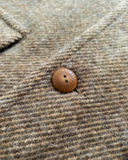 Raglan Overcoat - Olive/Cream Alpaca Twill Tweed