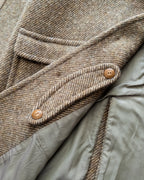 Raglan Overcoat - Olive/Cream Alpaca Twill Tweed