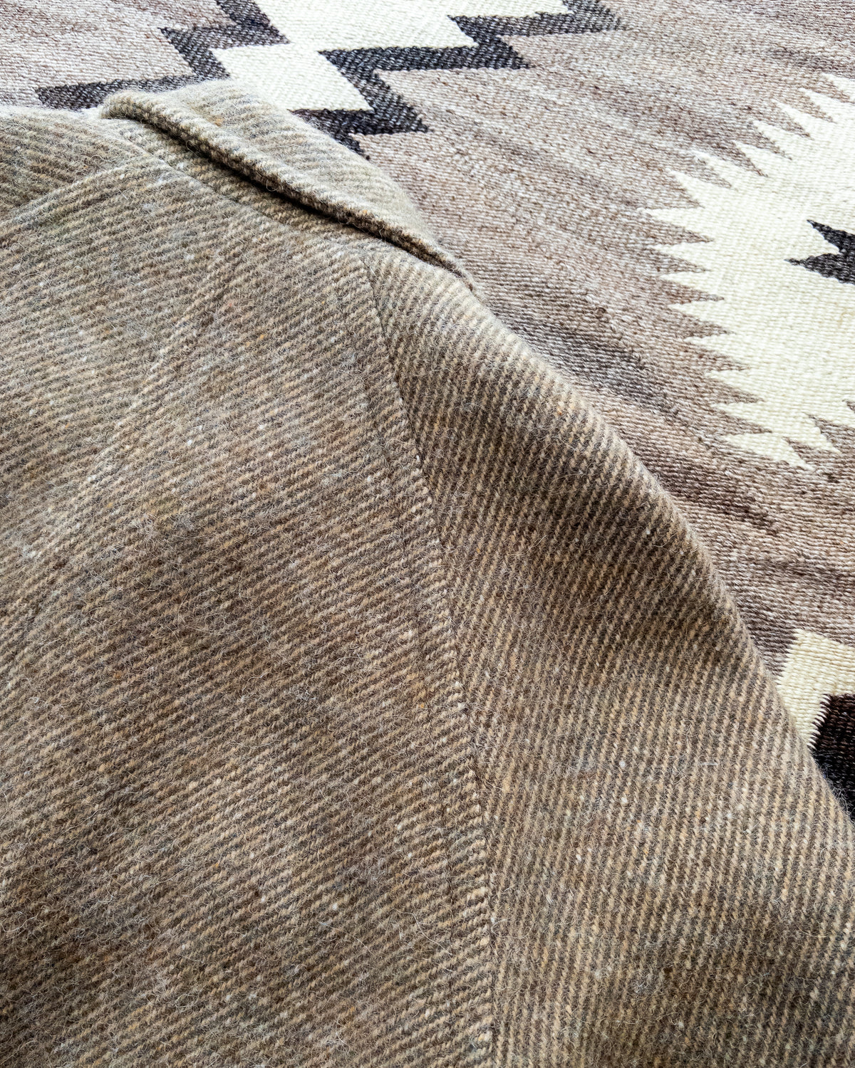 Raglan Overcoat - Olive/Cream Alpaca Twill Tweed