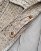 Raglan Overcoat - Warm Grey/Cream Broken Twill Tweed