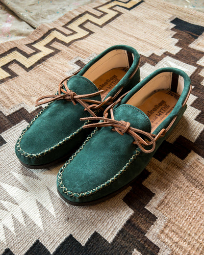 Wythe x Yuketen Handmade Suede Canoe Mocs - Evergreen
