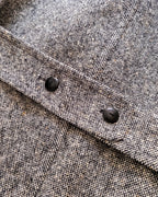 Polo Coat - Black/Cream Slub Donegal Tweed