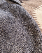 Raglan Overcoat - Black/Cream Slub Donegal Tweed