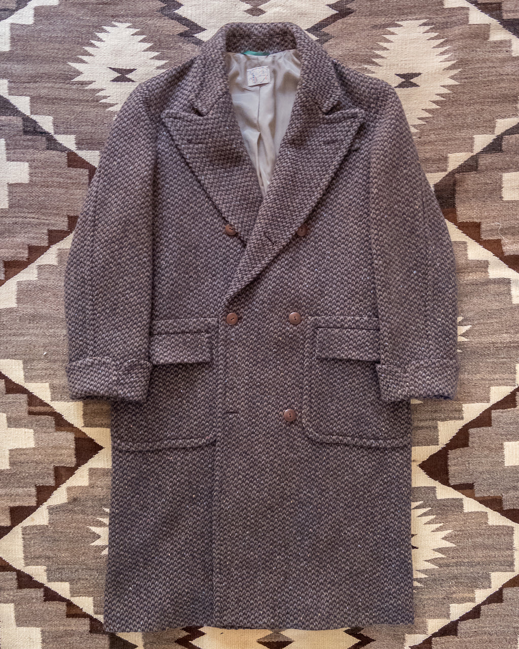 Polo Coat - Grey/Brown Barleycorn Tweed