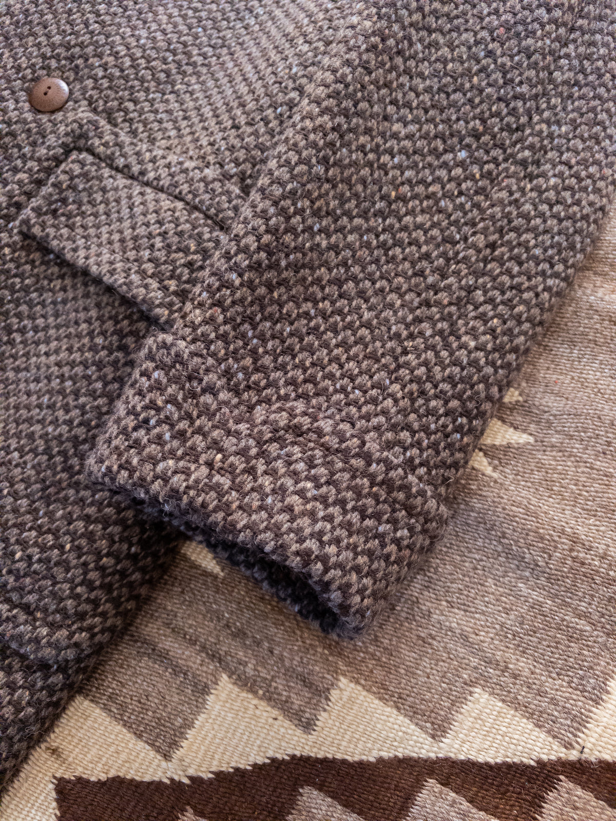 Polo Coat - Grey/Brown Barleycorn Tweed