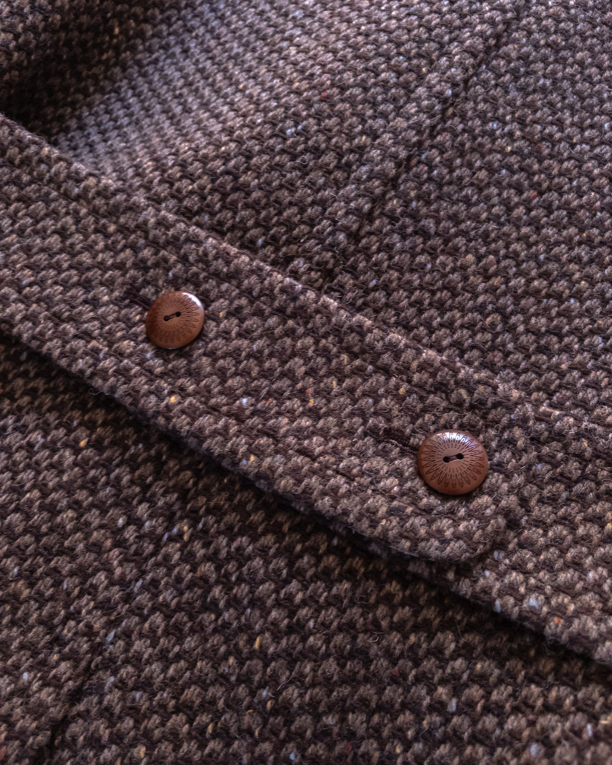 Polo Coat - Grey/Brown Barleycorn Tweed