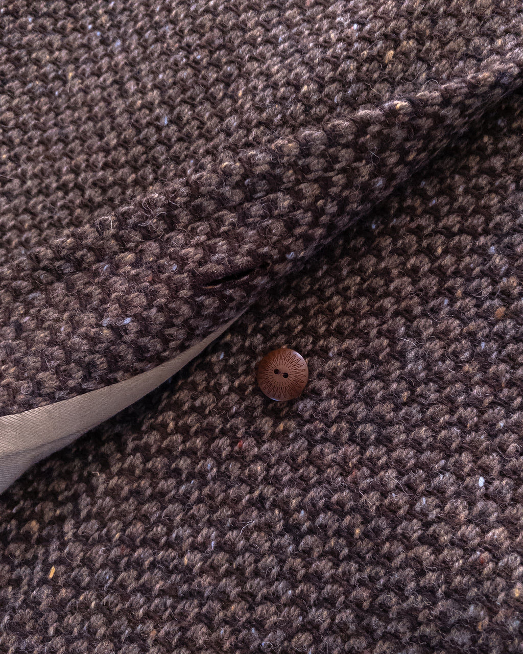 Polo Coat - Grey/Brown Barleycorn Tweed