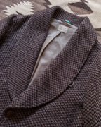 Shawl Collar Overcoat - Grey/Brown Barleycorn Tweed