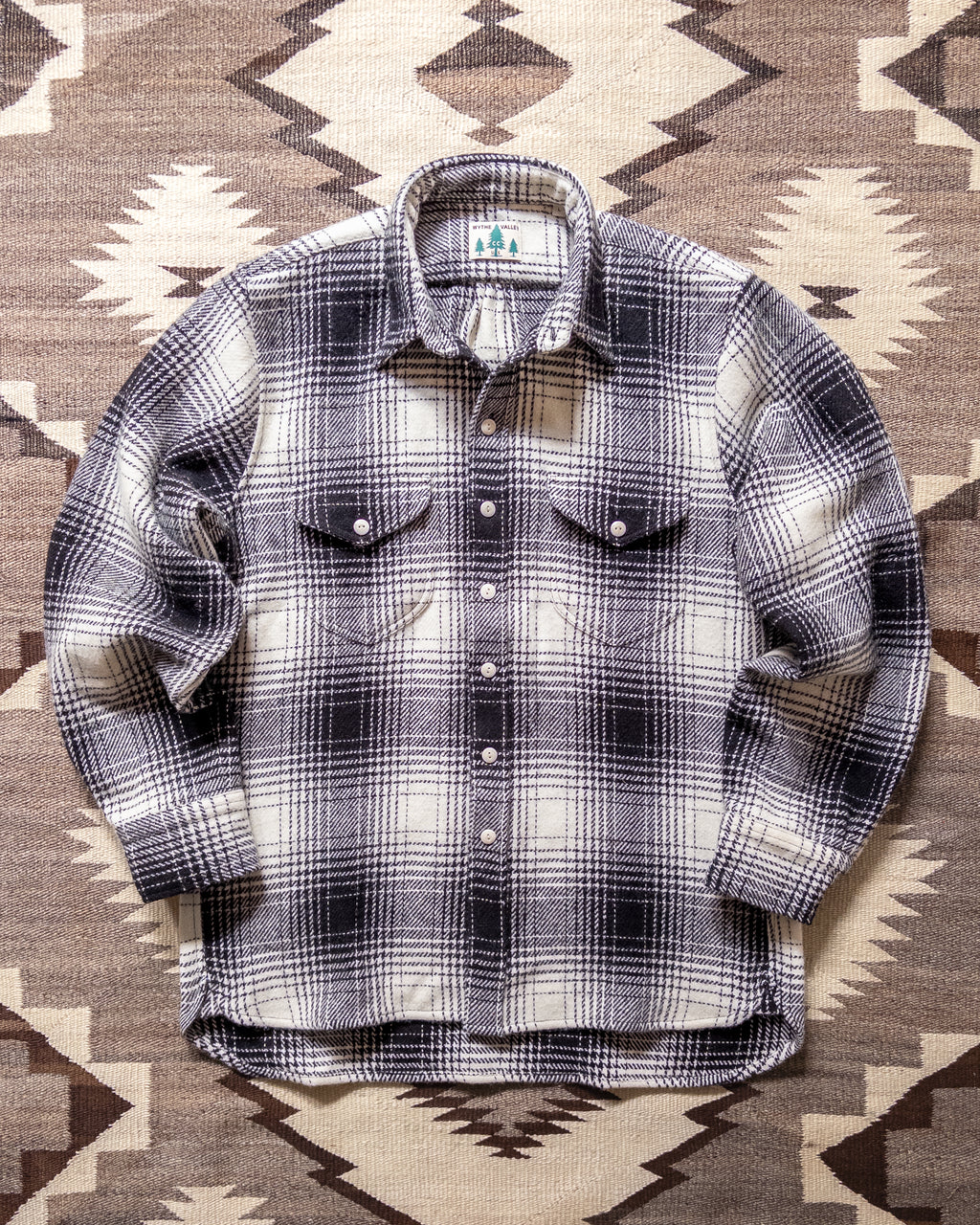 Donegal Shadow Plaid Tweed Overshirt - Black/Cream