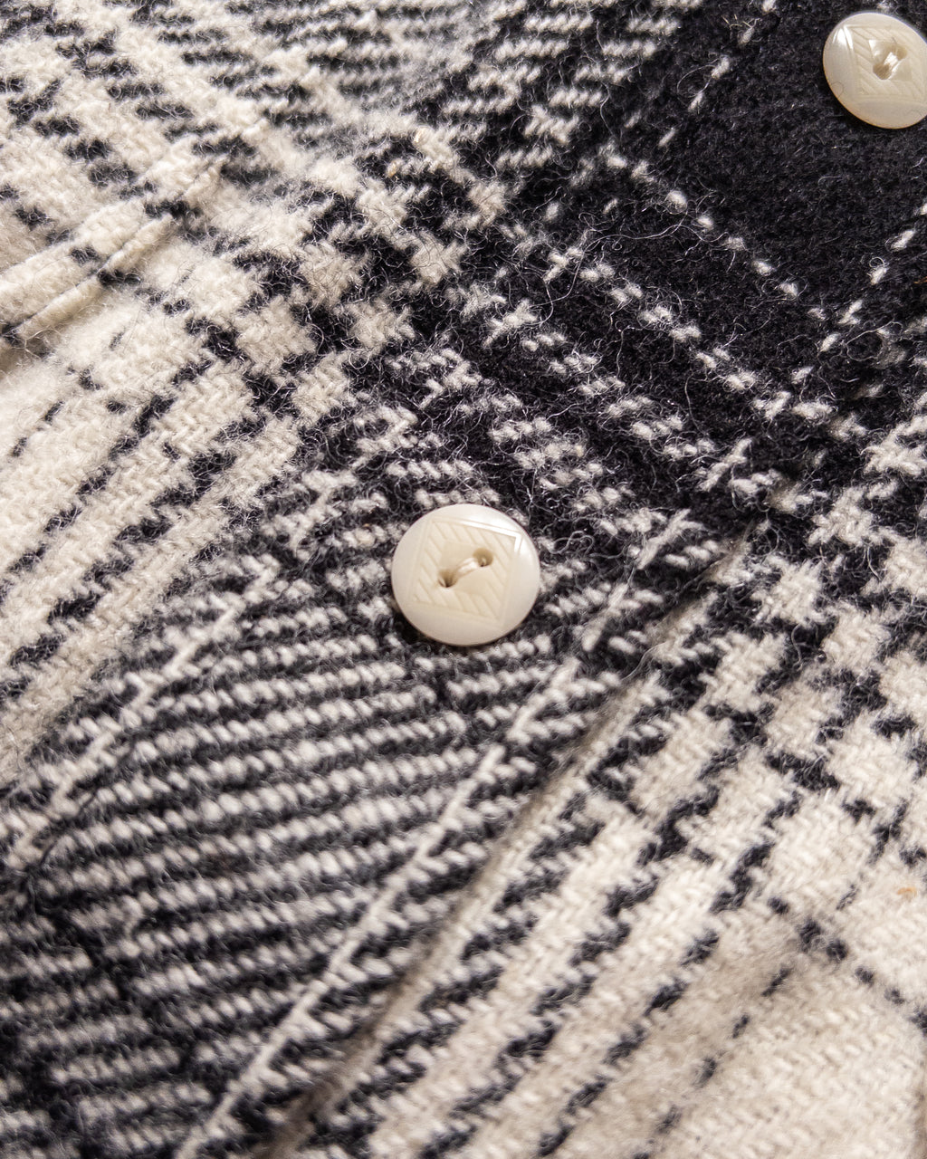 Donegal Shadow Plaid Tweed Overshirt - Black/Cream