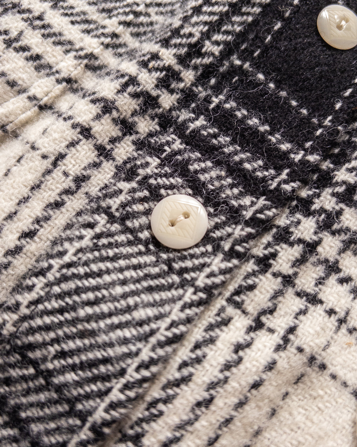 Donegal Shadow Plaid Tweed Overshirt - Black/Cream