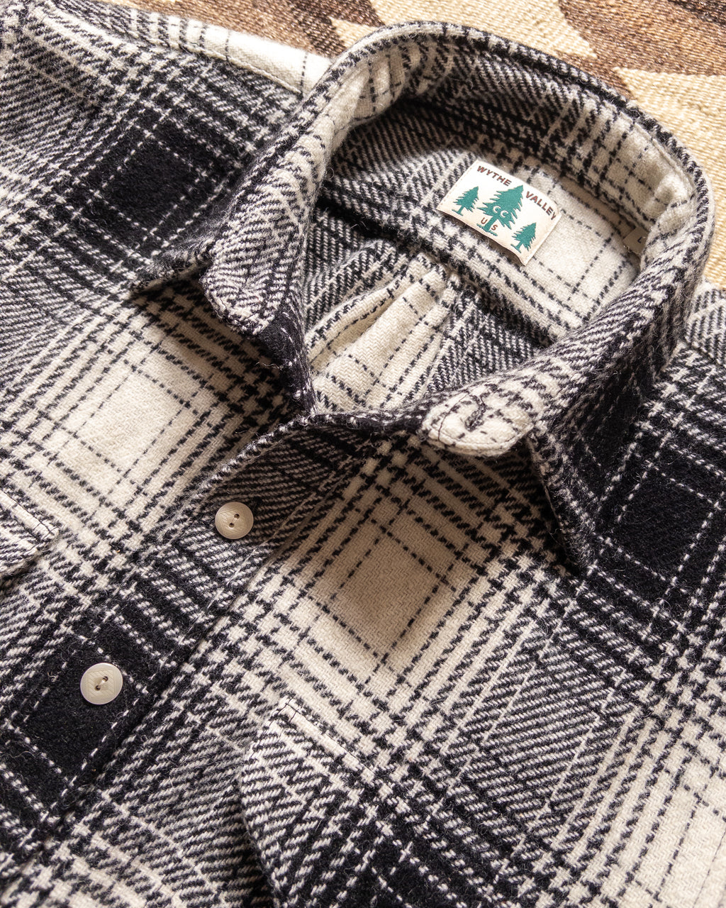Donegal Shadow Plaid Tweed Overshirt - Black/Cream