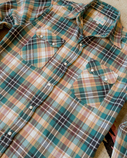 Washed Flannel Pearlsnap Shirt - Logger Plaid