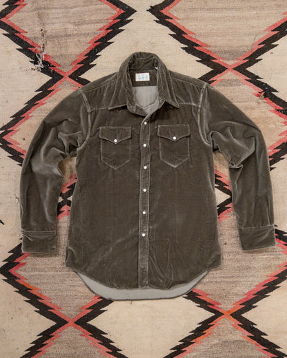 Velvet Pearlsnap Shirt - Smoke