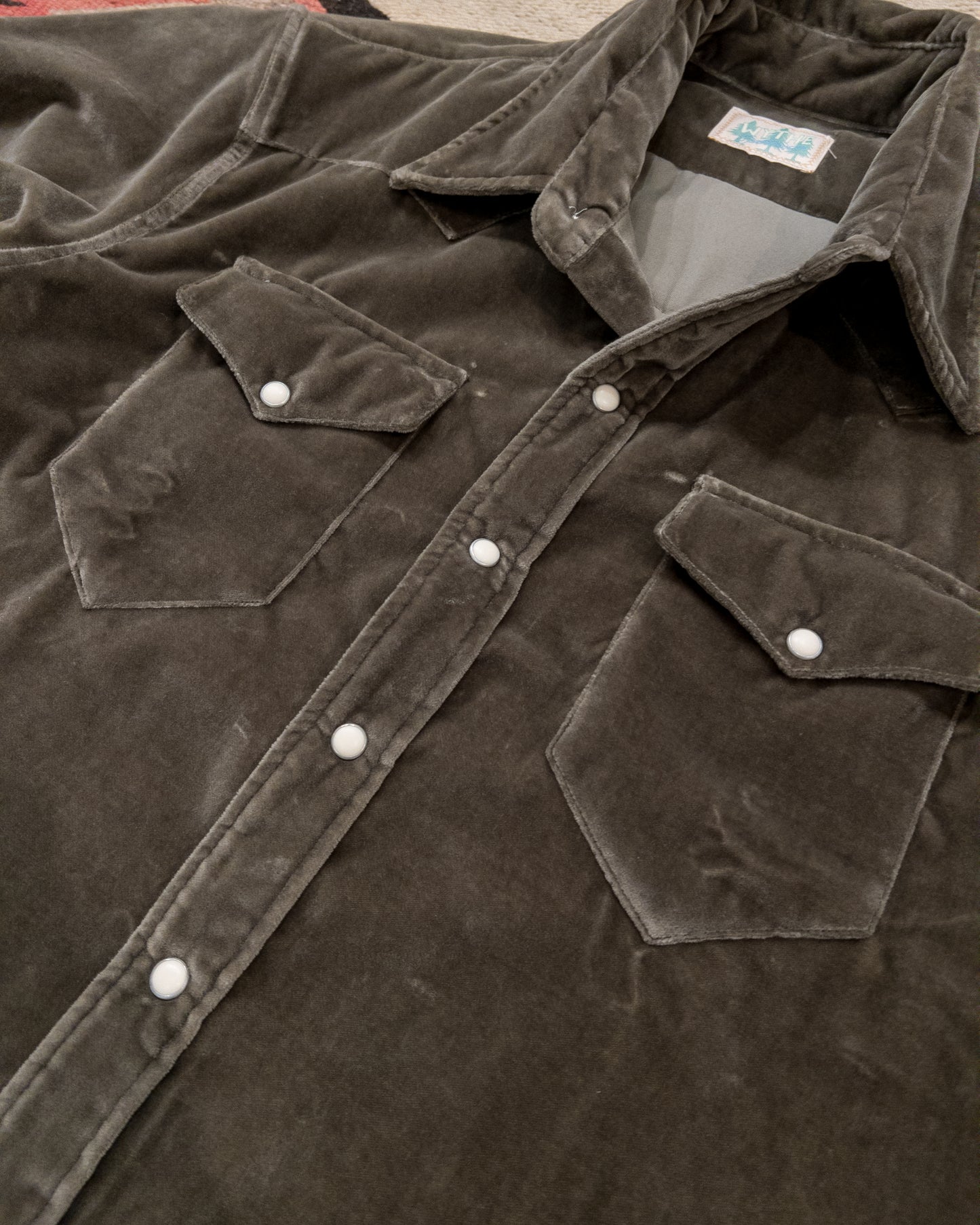 Velvet Pearlsnap Shirt - Smoke