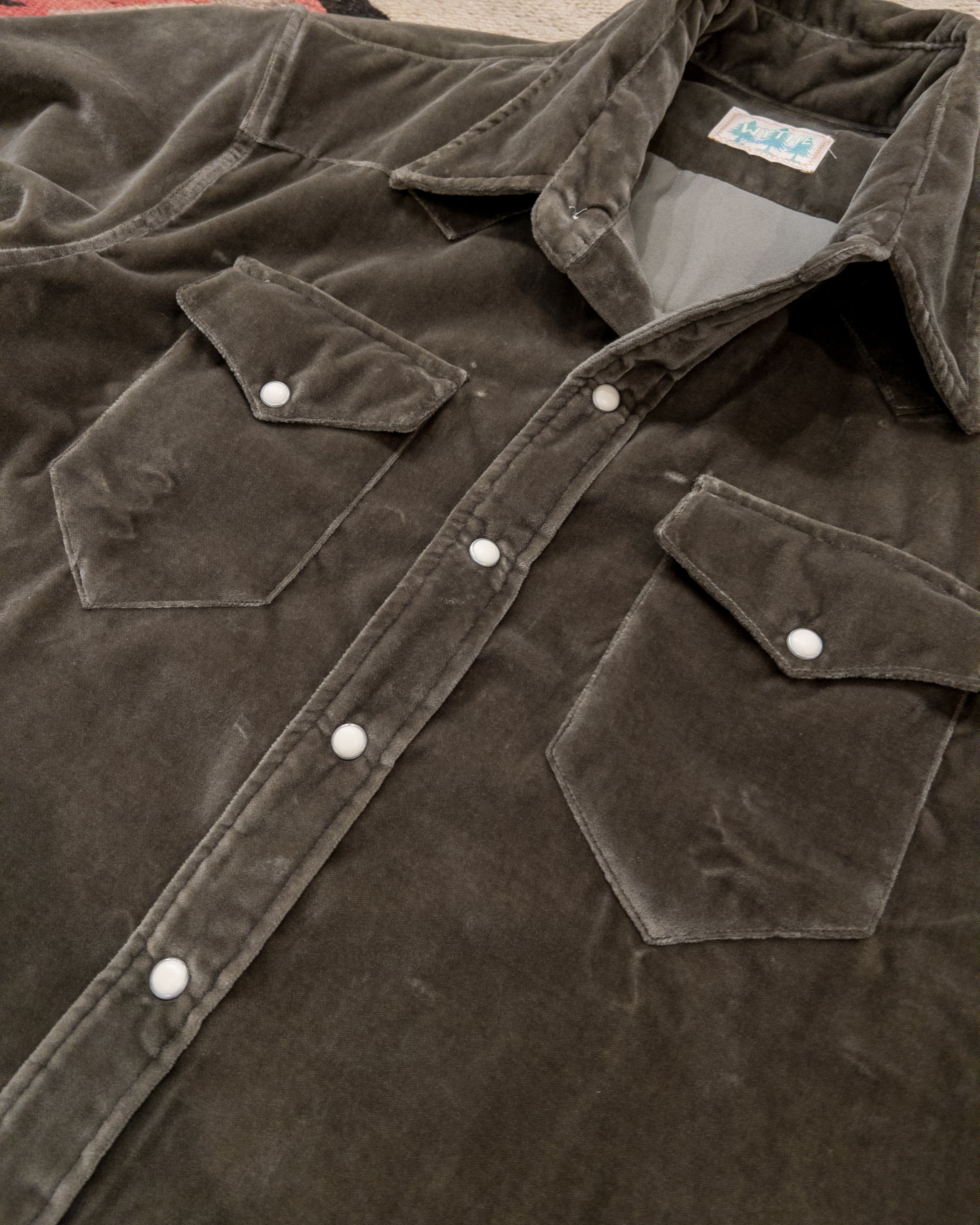 Velvet Pearlsnap Shirt - Smoke