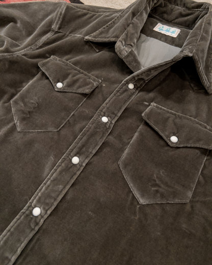 Velvet Pearlsnap Shirt - Smoke