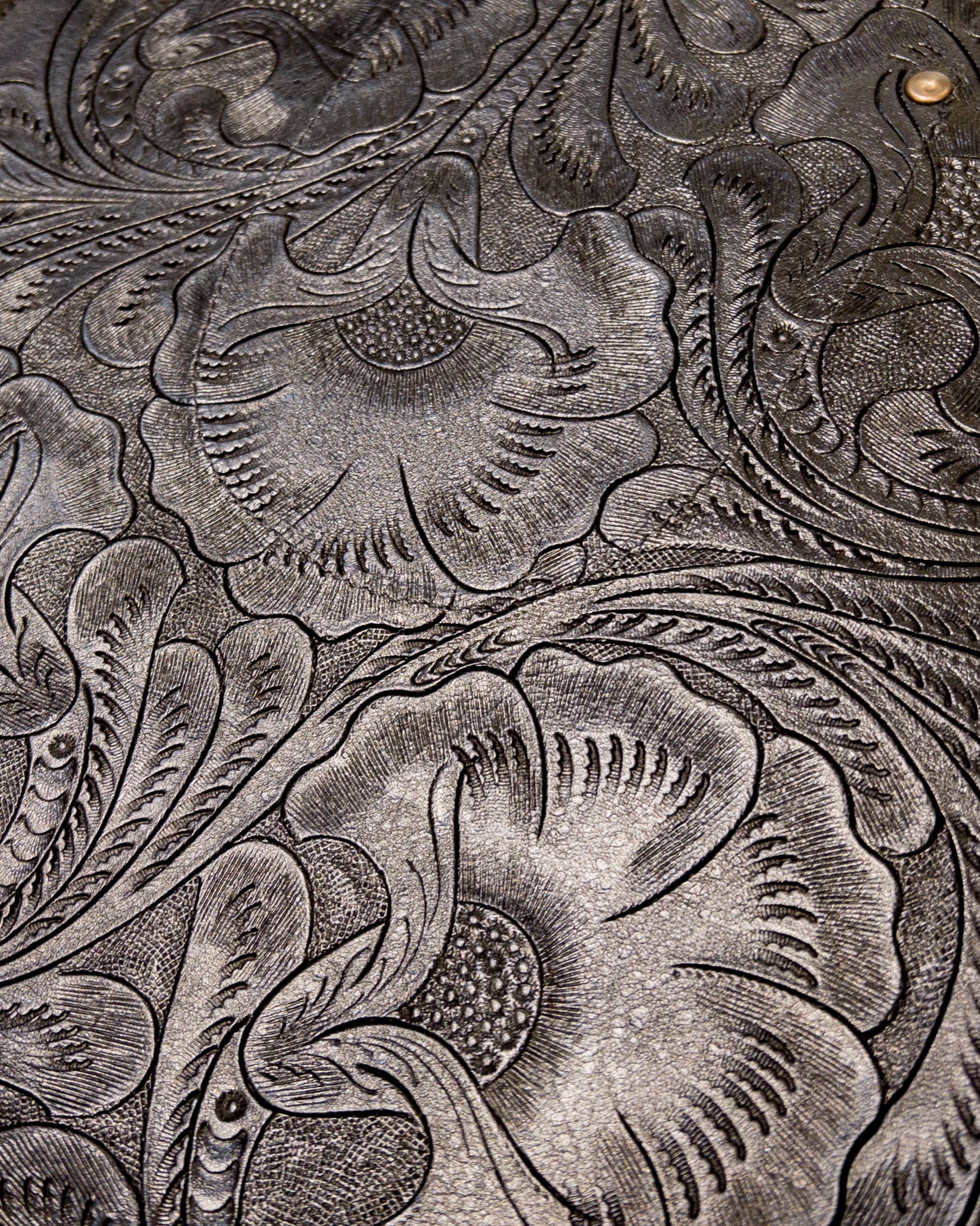 Black Western Tooled Leather Bag
