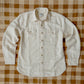 Cotton/Linen Twill Officer's Shirt - Unbleached