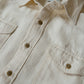 Cotton/Linen Twill Officer's Shirt - Unbleached