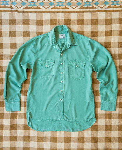 Tencel Gabardine Pearlsnap Shirt - Celadon